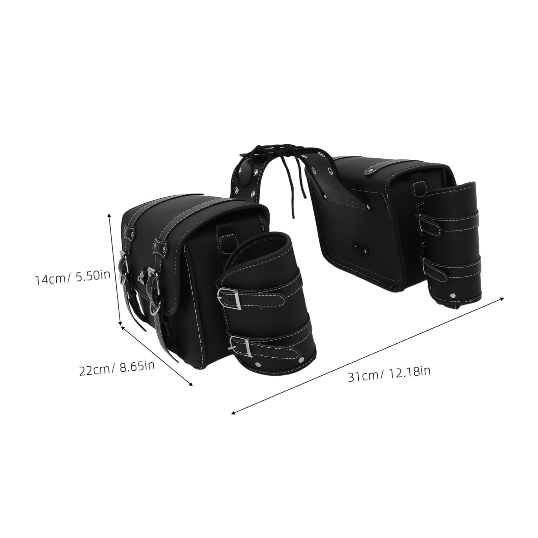 Generico Borsa Laterale per Moto in Pelle Pvc, Set 2 Pezzi Serratura, Borsa da Sella Portaoggetti per Moto Elettrica, Accessorio per Ciclisti e Viaggi su Strada