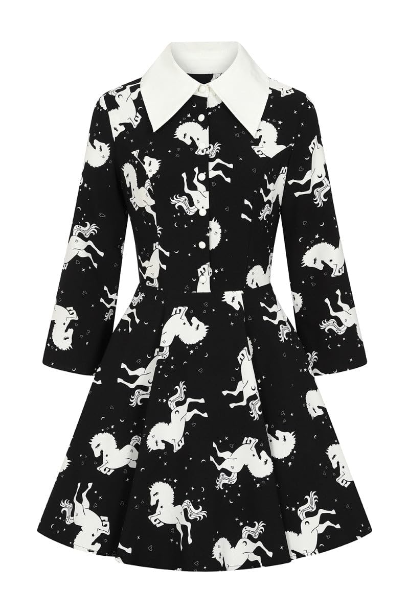 Hell Bunny Women's Black/White Sullivan Mini Dress