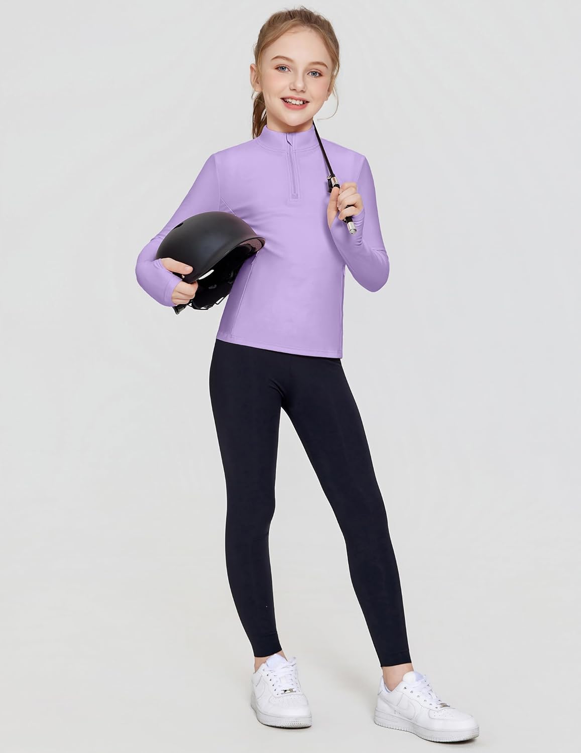 Zaclotre Girls Fleece Long Sleeve Shirts Half Zip Pullover Sweatshirt with Pockets Kids Athletic Winter Jacket - Image 7