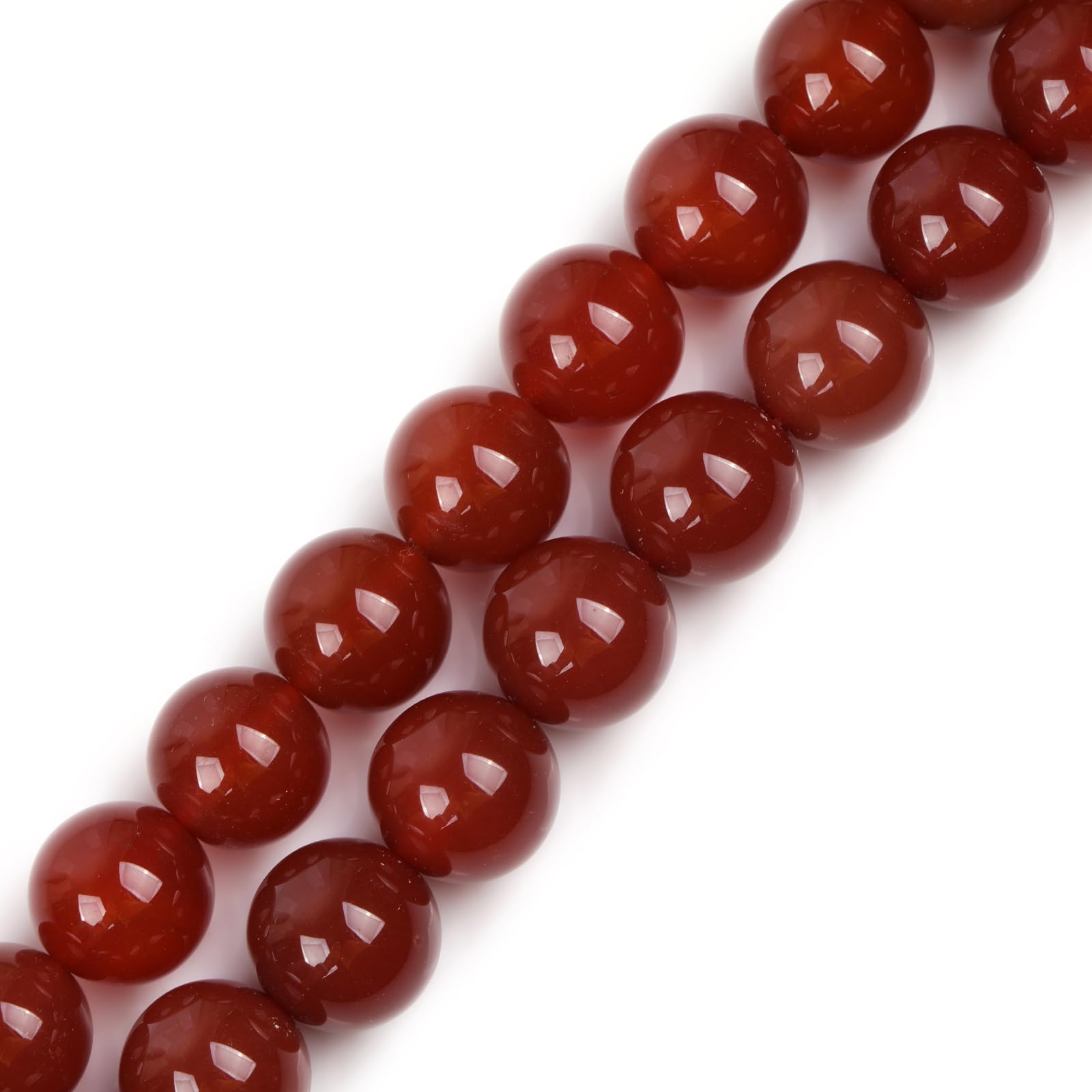 Gem-Inside Natural Red Agate Stone 18mm Round Beads for Jewellery Making Strand 15" 22 pcs Beaded Semi Precious Gemstone DIY Handmade Craft Supplies