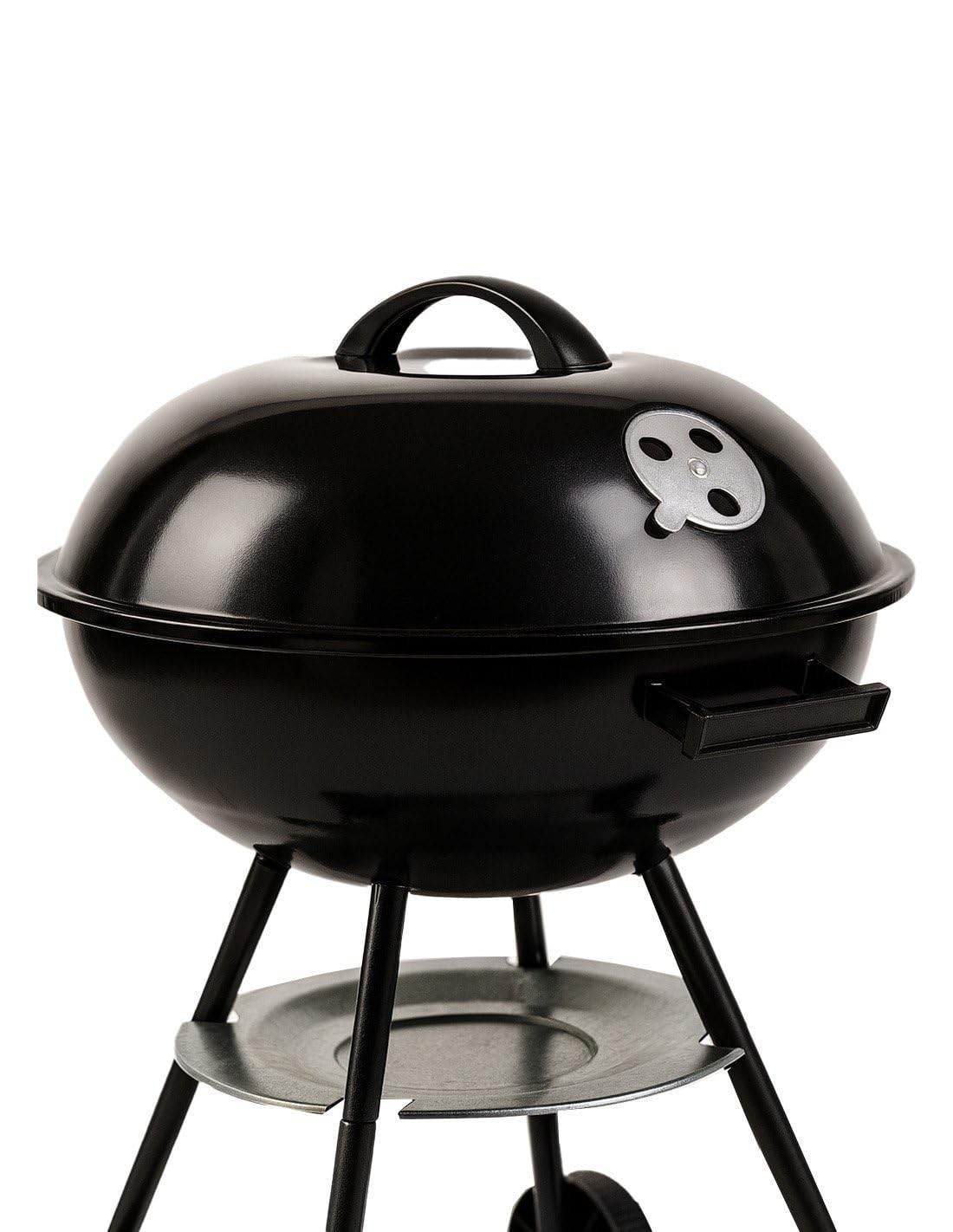 JARDIN202 - Barbacoa de Carbón Portátil Dakota | Parrilla Redonda Estilo Kettle | Exteriores, Jardín y Camping | Parrilla de Ø 45 cm | Negro