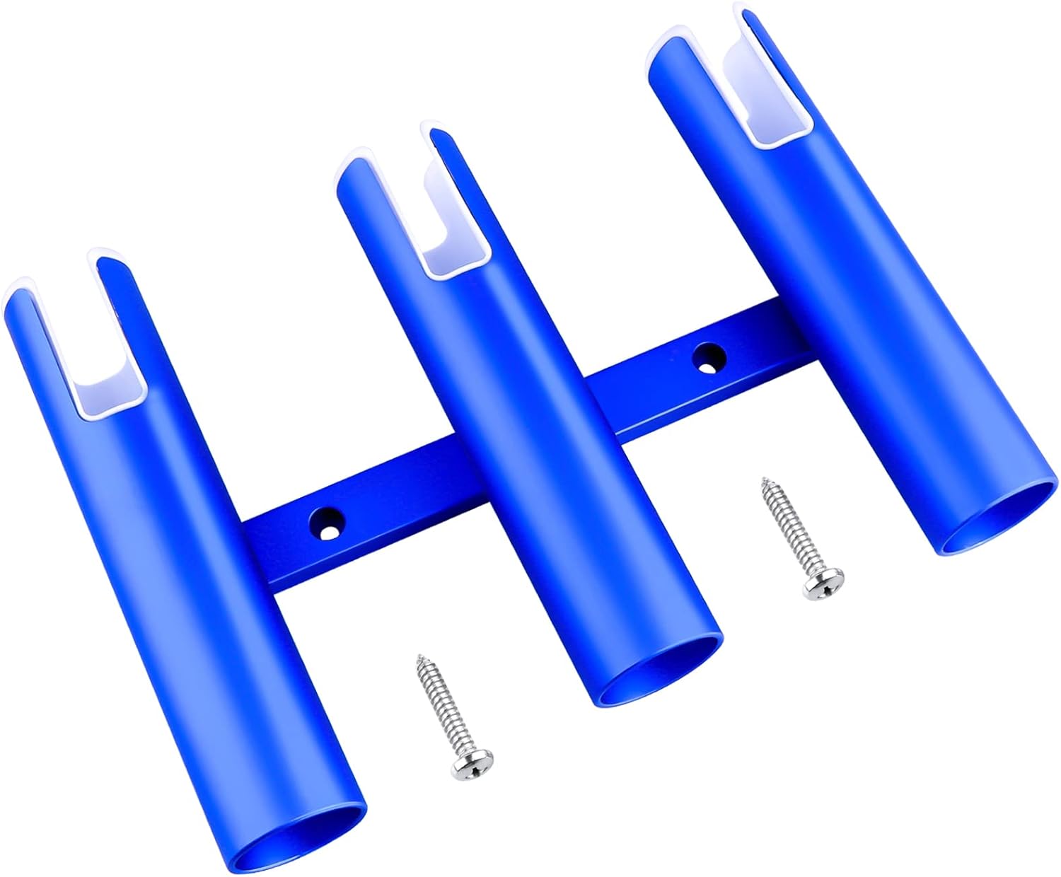 Aluminium Fishing Rod Holder,3 Link Wall-Mounted fishing pole holder for Marine Boat Yacht Camper RV(Blue),Boat Rod Holder for Garage