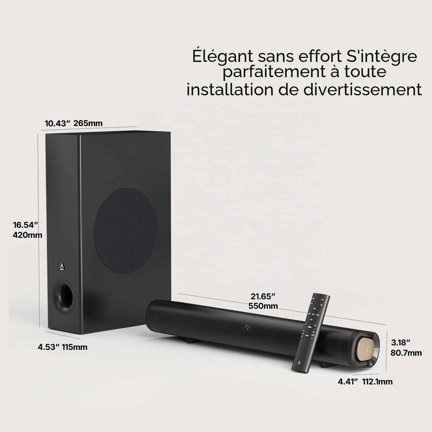 Creative Stage Pro Barre de Son 2.1 avec Dolby Audio, HDMI, Bluetooth 5.3, USB Audio, pour TV, PC et Mobile