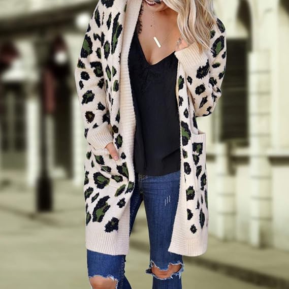 leopard print cardigan amazon