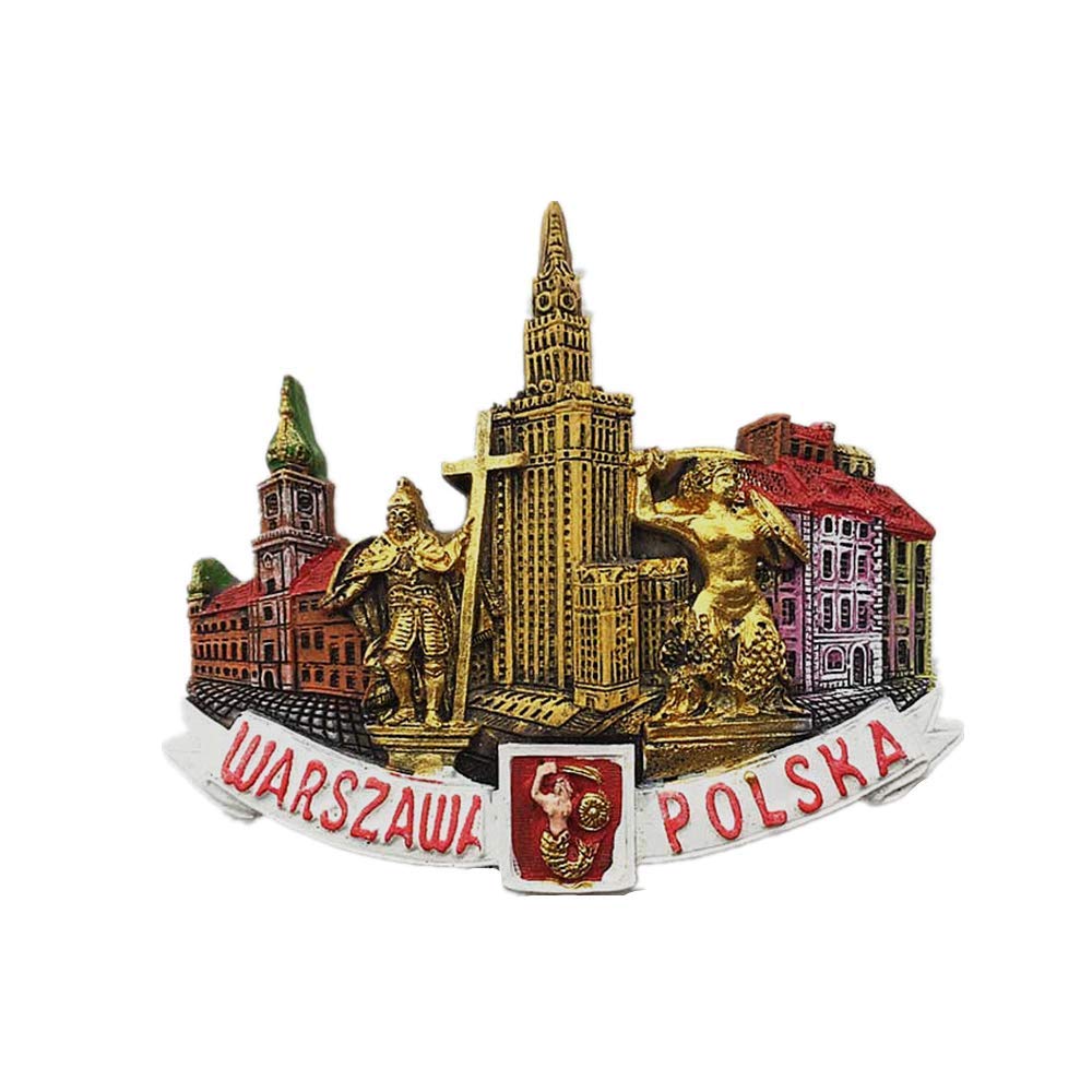 Muyu Magnet 1 Warsaw Poland 3D Fridge Magnet,Home & Kitchen Decoration Magnetic Sticker Warsaw Poland Refrigerator Magnet Tourist Souvenir Gift Collection