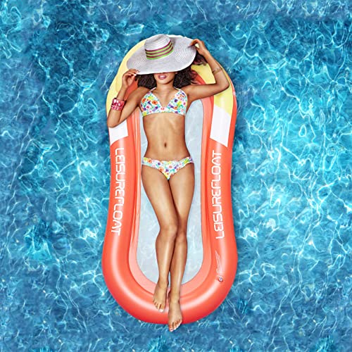 Tikxlafe Aufblasbare Wasser Hängematte Luftmatratze Liege mit Netz Pool Hängematte mit Mesh Wasser Bett schwimmende Lounge Stuhl für Schwimmbad Strand für Erwachsene