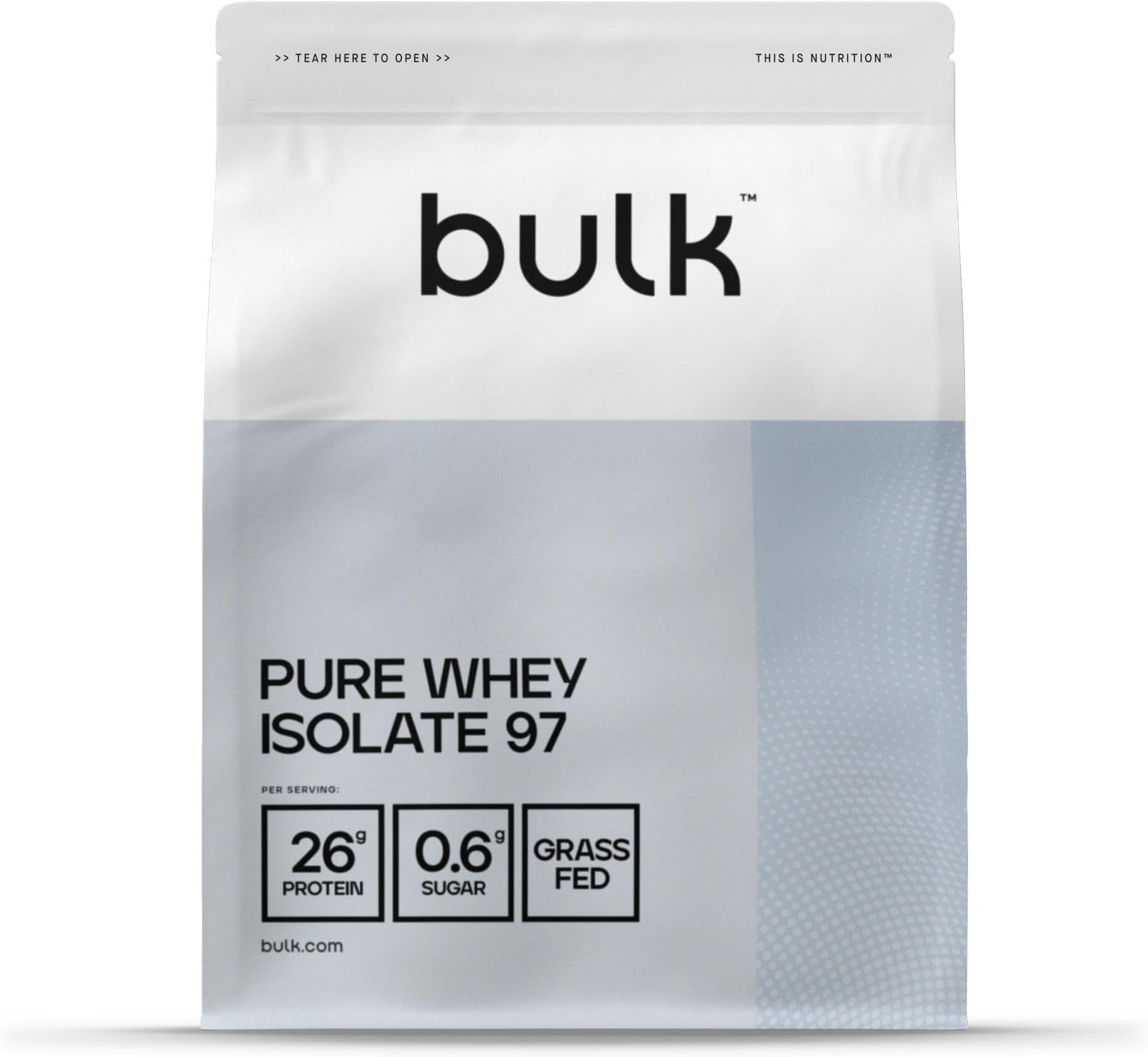 Bulk Pure Whey Isolate 97 Powder, Protein Shake, Unflavoured, 2.5 kg