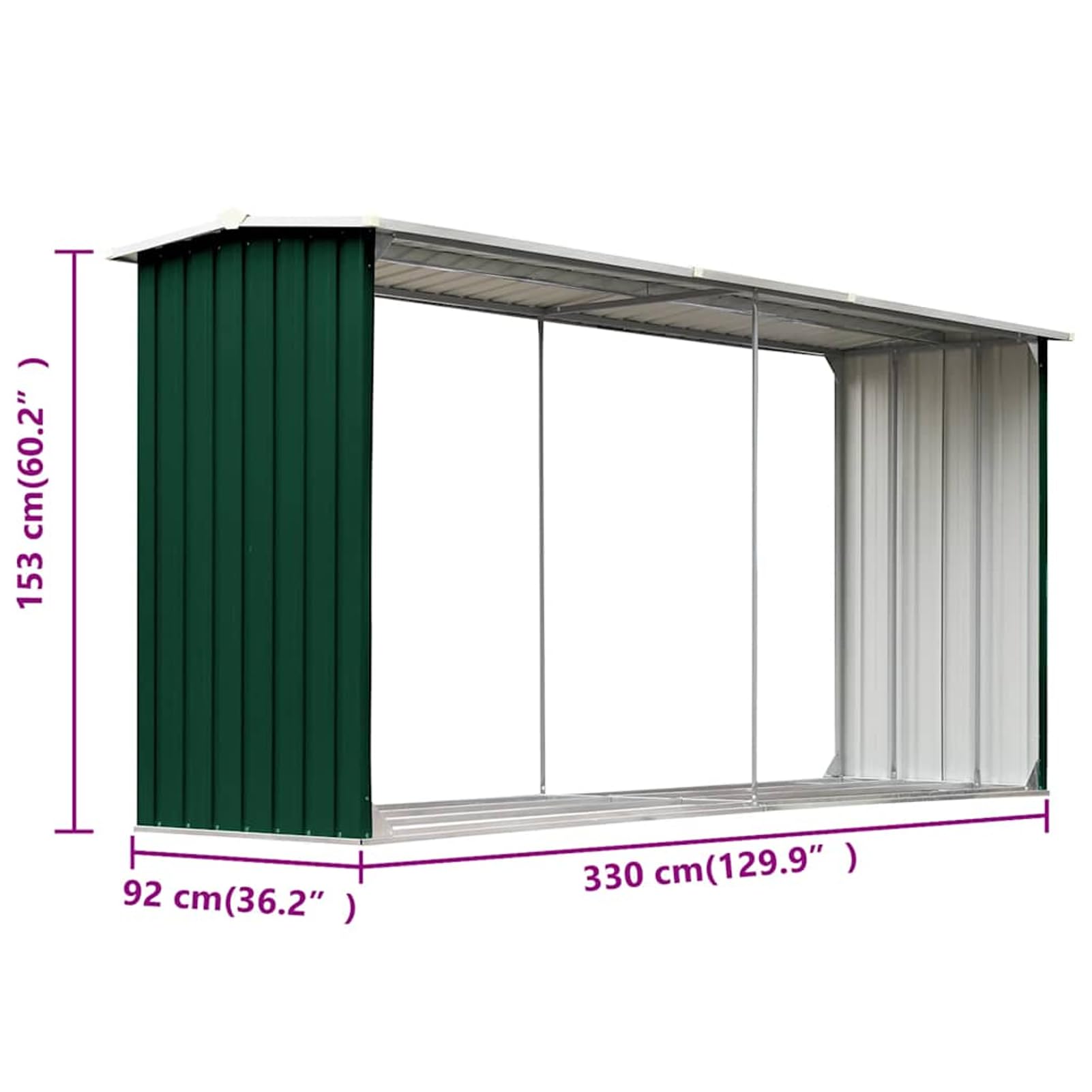Tidyard Leñero de Acero Galvanizado con Estructura Estable y Diseño Inclinado para Mantener la Leña Seca y Ventilada Modelo YFXLRZJ-47086ES