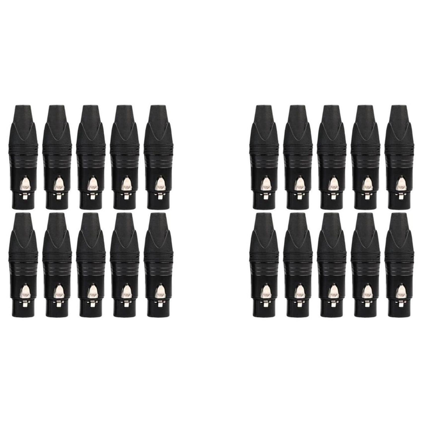 Jnchdghwa Women's Black 20Pcs Diy 3Pin Xlr Adapter Socket Xlr Aviation Connector Welding Head Microphone Cable Connector()