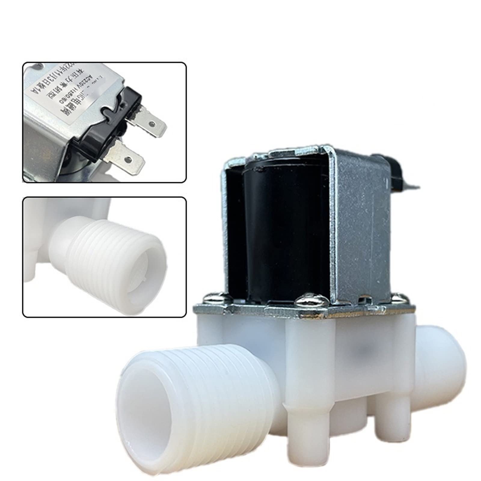 Normalnie zamknięty plastikowy zawór elektromagnetyczny 1/2" 3/4", magnetyczny rozdzielacz 12 V 24 V, pneumatyczny regulator ciśnienia wody, przełącznik 220 V 1 szt. (220 V-NORMALLY ZAMKNIĘTY, 0,75