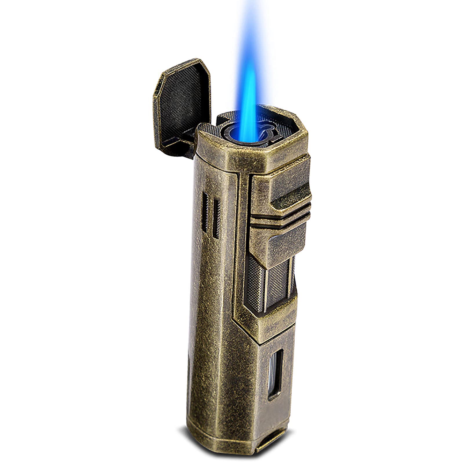 PENNY73 Cigar Lighter Titanium Alloy Portable Torch Blue Flame Smoking Windproof Lighters for Kitchen BBQ Camping