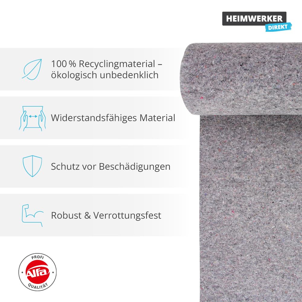 25 m² Alfa Teichvlies 300 g/m² Schutzvlies 1 m x 25 m - zum Schutz der Teichfolie vor Beschädigungen, Schutzvlies für Ihren Poolboden