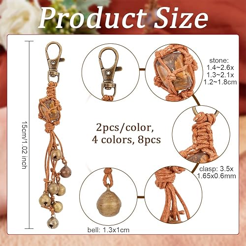 Miniatura 21 de OLYCRAFT 3 Pcs Witch Bells & Keychain Hangers - Moon Key Wiccan Bells Decor with Wood Beads Wind Chimes for Home Decor - 11.8 Inch