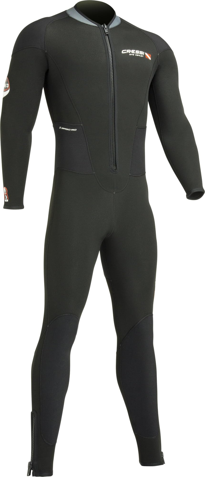 CRESSI Endurance Man Monopiece kombinezon 3 mm – męski podwójnie wyściełany neoprenowy czarny 3 mm jednoczęściowy kombinezon do nurkowania i snorkelingu, XL/5