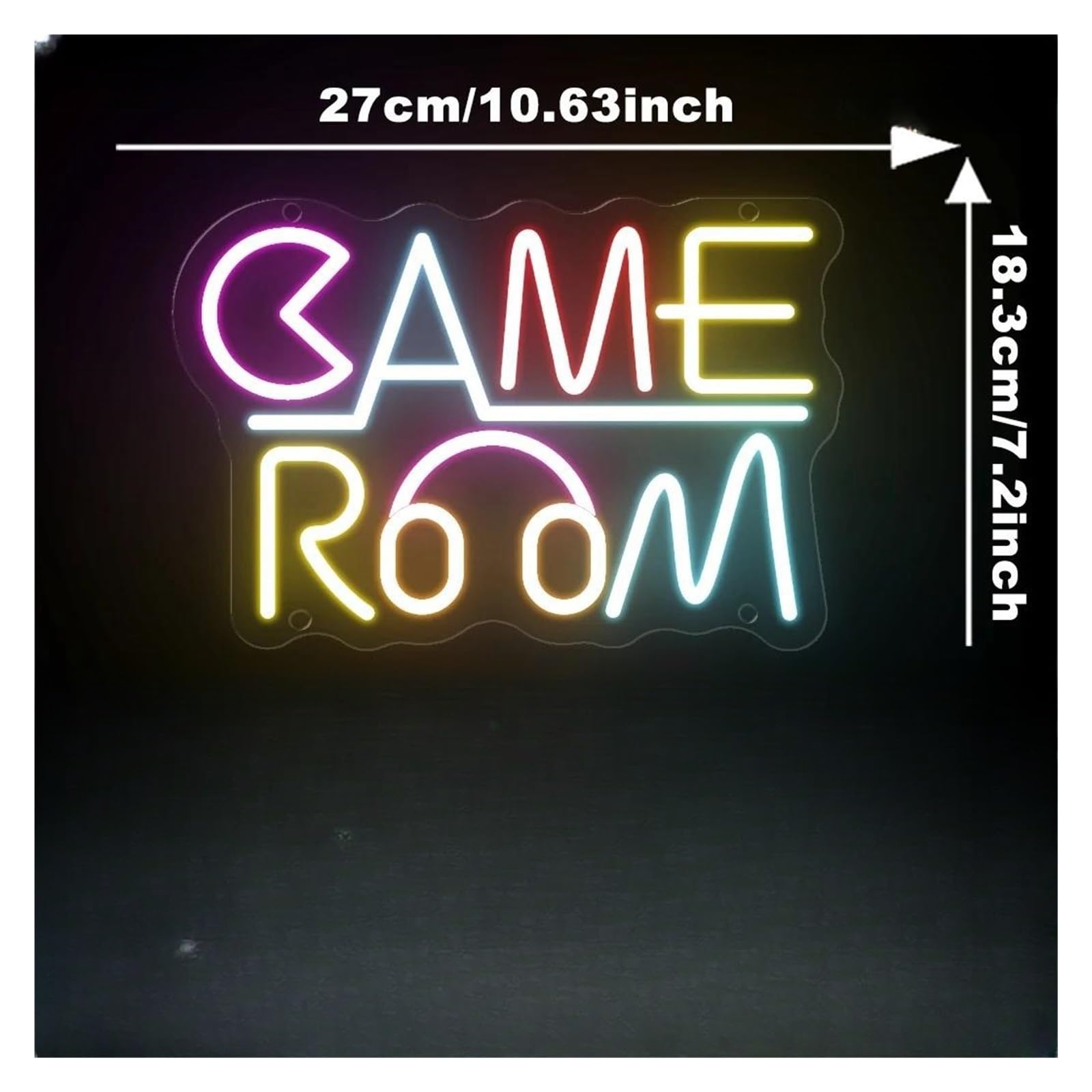 néon signe Panneau Lumineux Néon Pour Gamer, Veilleuse, Bar, Salle De Sport, Salle De Jeux, Maison, Suspension Murale, Chambre À Coucher 27x18.3cm