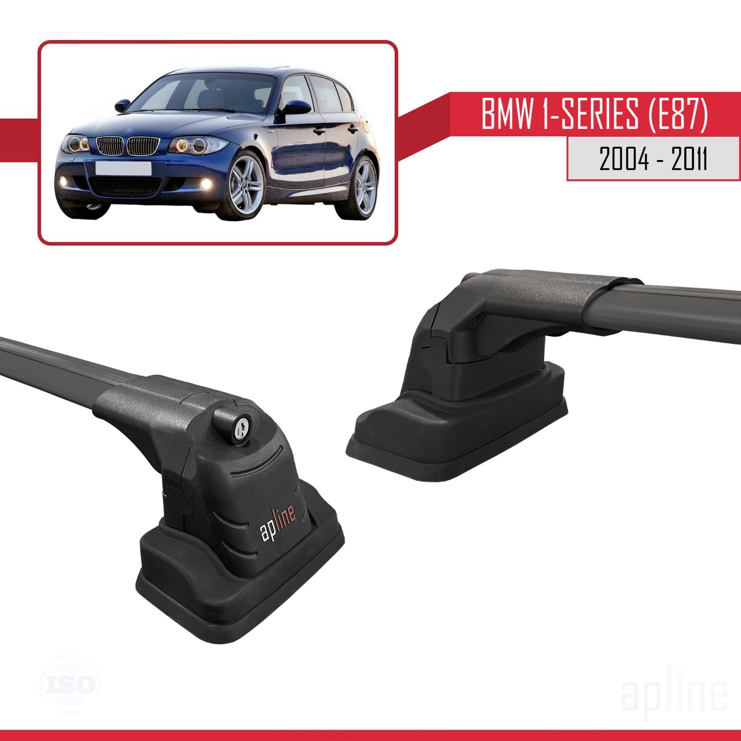 Barres De Toit Aluminium Noir Pour BMW Série 3 Touring E46 1999-2005 - Modèle Fly, 3 Barres (porte-bagages)