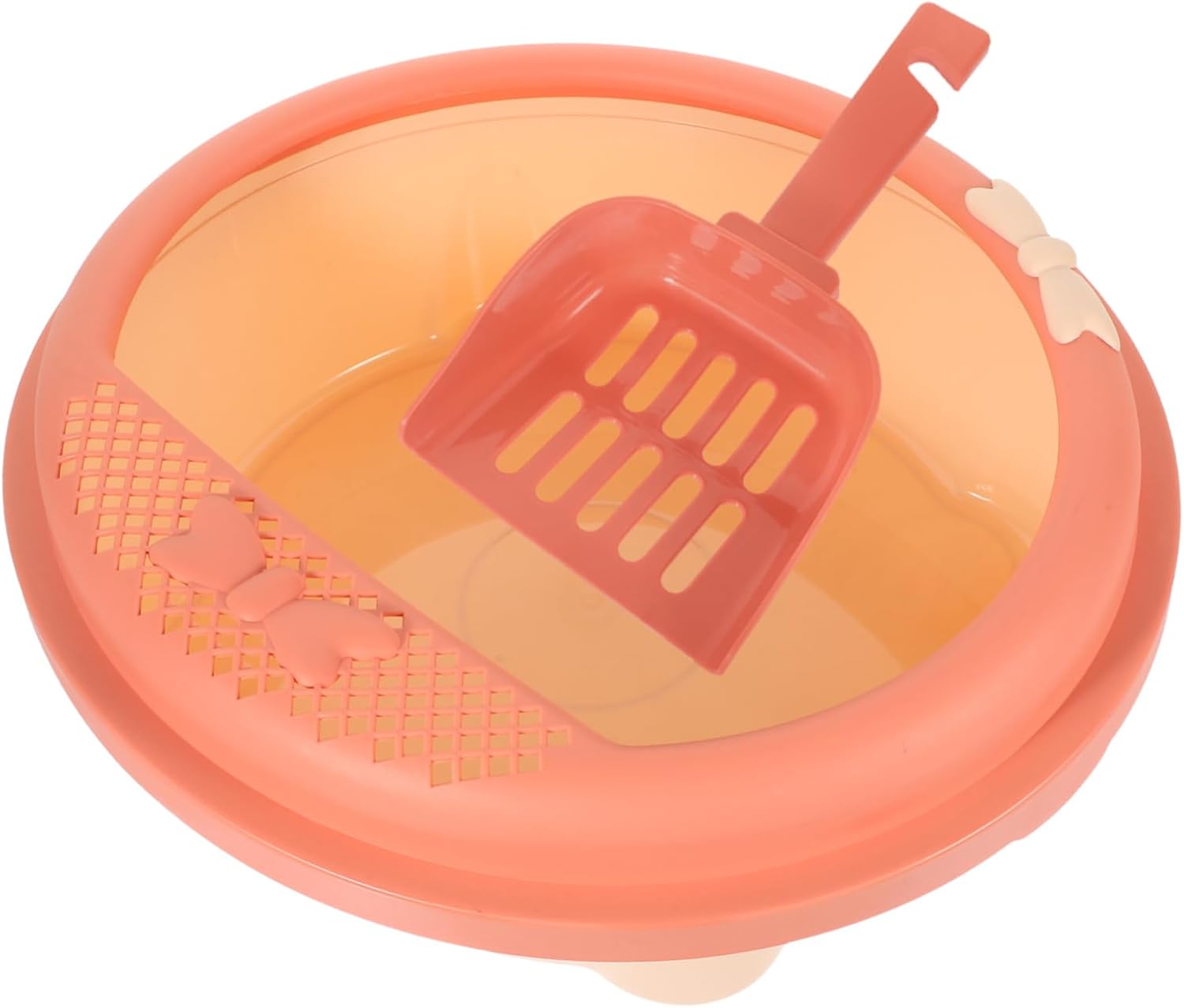 1set Semi-Enclosed Cat Litter Box with Scoop Portable and Easy to Toilet for Kittens and Adult Cats for Indoor Use Pet Shops Bedrooms and Bathrooms