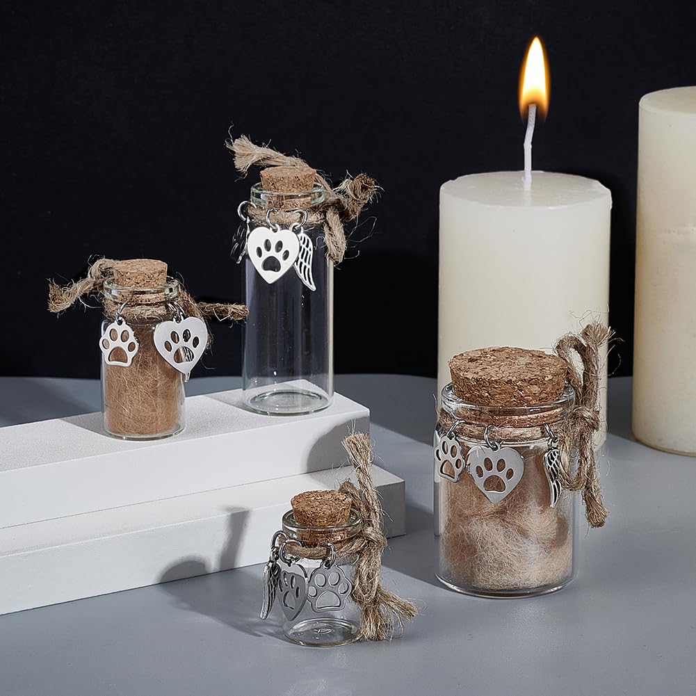 NBEADS 4 Pcs Pet Hair Memorial Bottle - Image 4