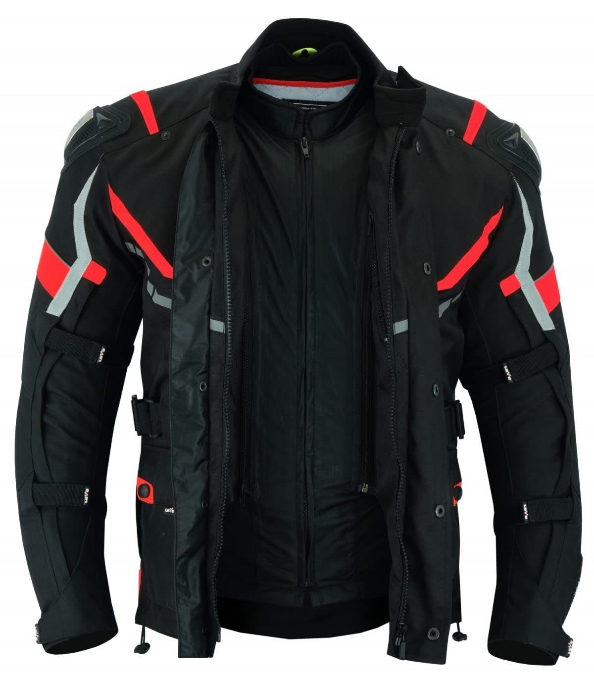 LOVO - Chaqueta Moto Tricapa 4 Estaciones Hombre - Cazadora Moto Hombre con Protecciones - Diseñada para Motoviajeros que Buscan Comodidad y Seguridad - Uso en Verano, Invierno y Climas Cambiantes