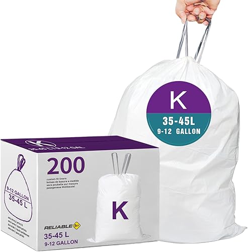 Code K - 200 bolsas de basura resistentes con cordón reforzado para 9-12 galones35-45 litros, compatibles con Reliable1st con código K, forros de disponible en Yaxa Guatemala