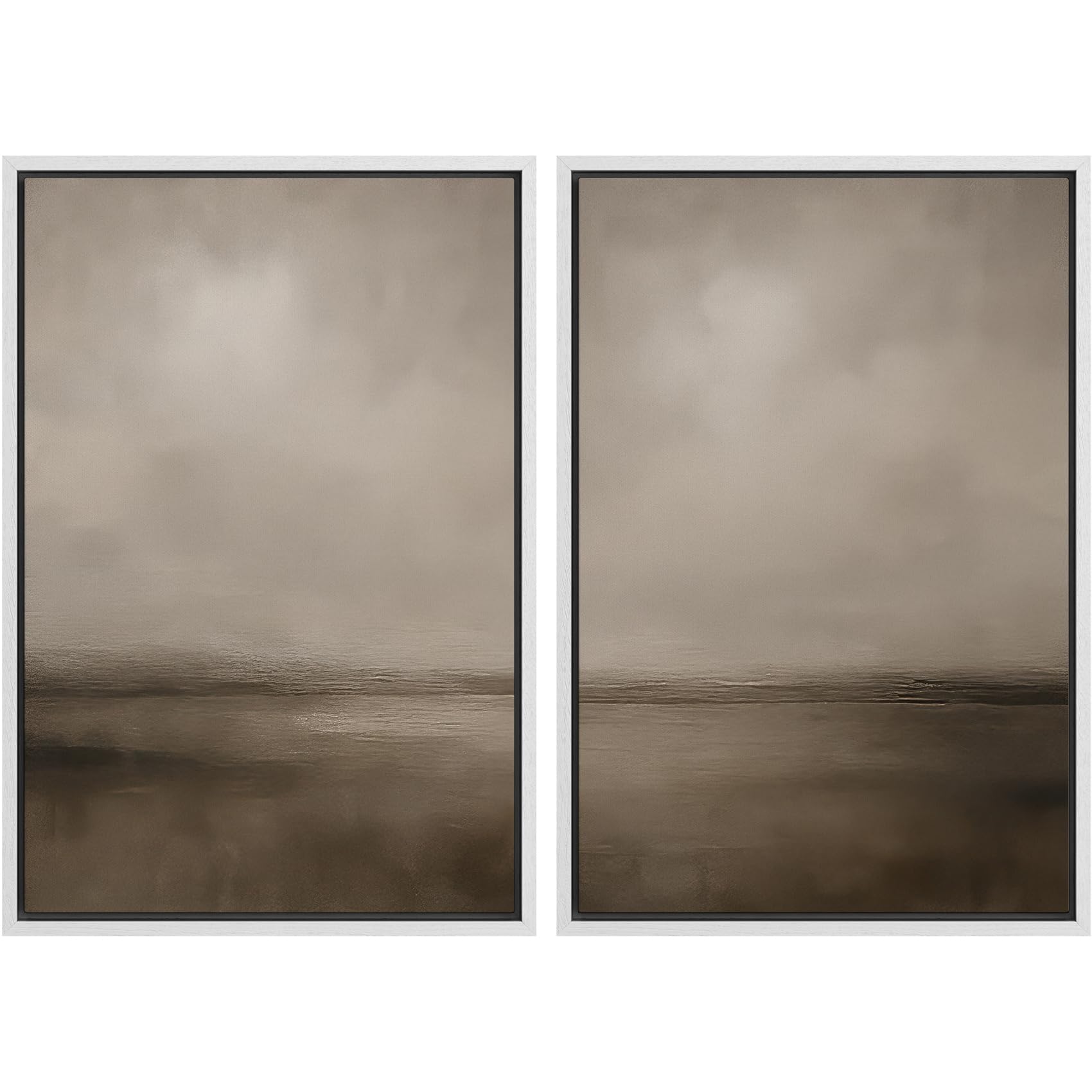 MUDECOR Framed Canvas Print Wall Art Monochromatic Gradient Abstract Minimalist Gray Illustrations Modern Art Decorative Bohemian Colorful Chic for Living Room, Bedroom, Office - 16"x24"x2 Black — view 81