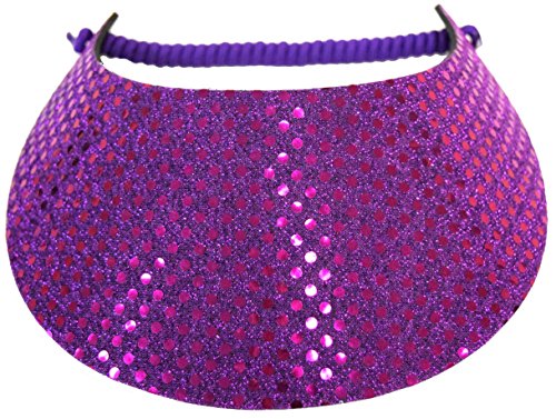 Coil Foam Visor Purple Sequin Red Hat Ladies