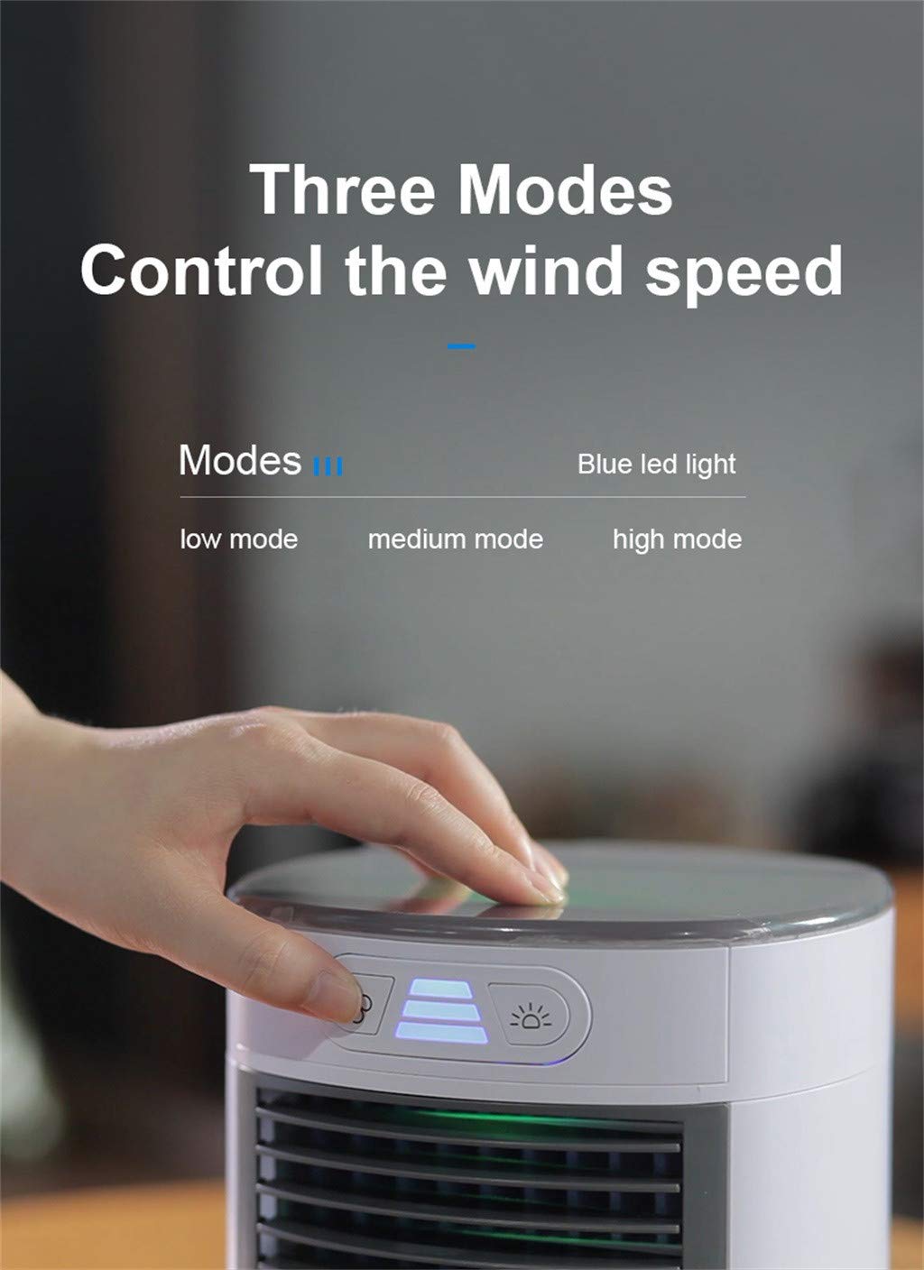 Ventole e raffreddamento, condizionatore portatile con nebulizzazione a 3 velocità, alimentato tramite USB, luce LED a 7 colori, adatto per casa e camere da letto