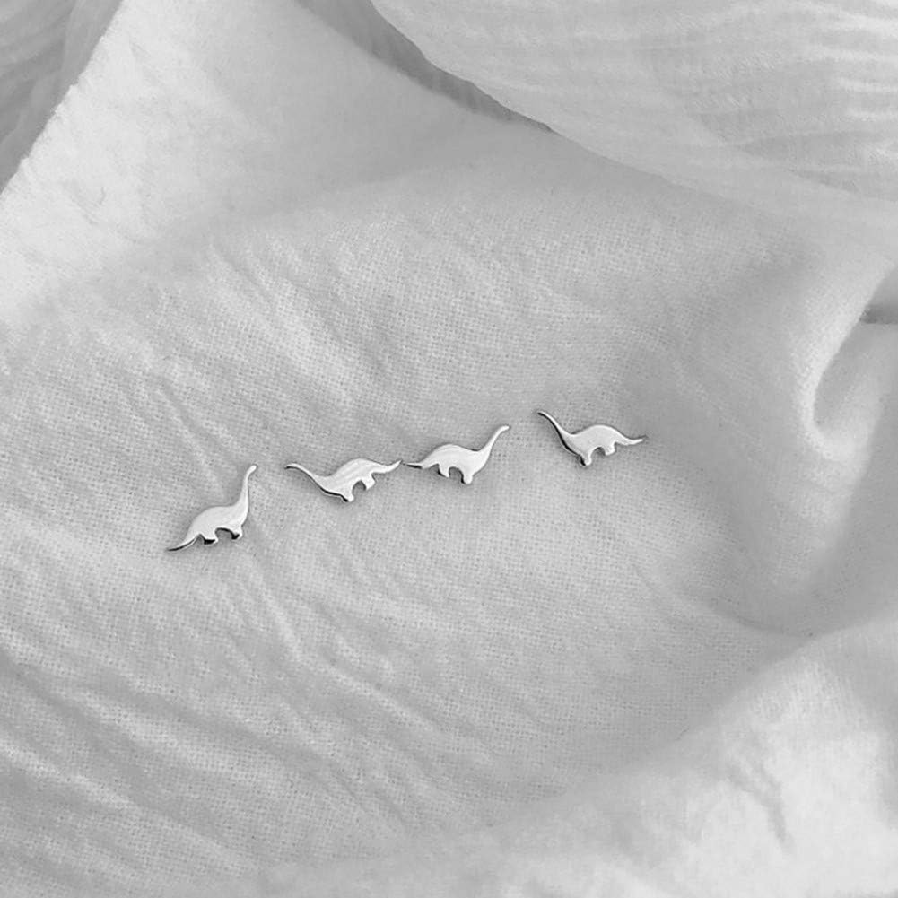 Silver Tiny Dinosaur Stud Earrings for Women Animal Jewelry - Image 5