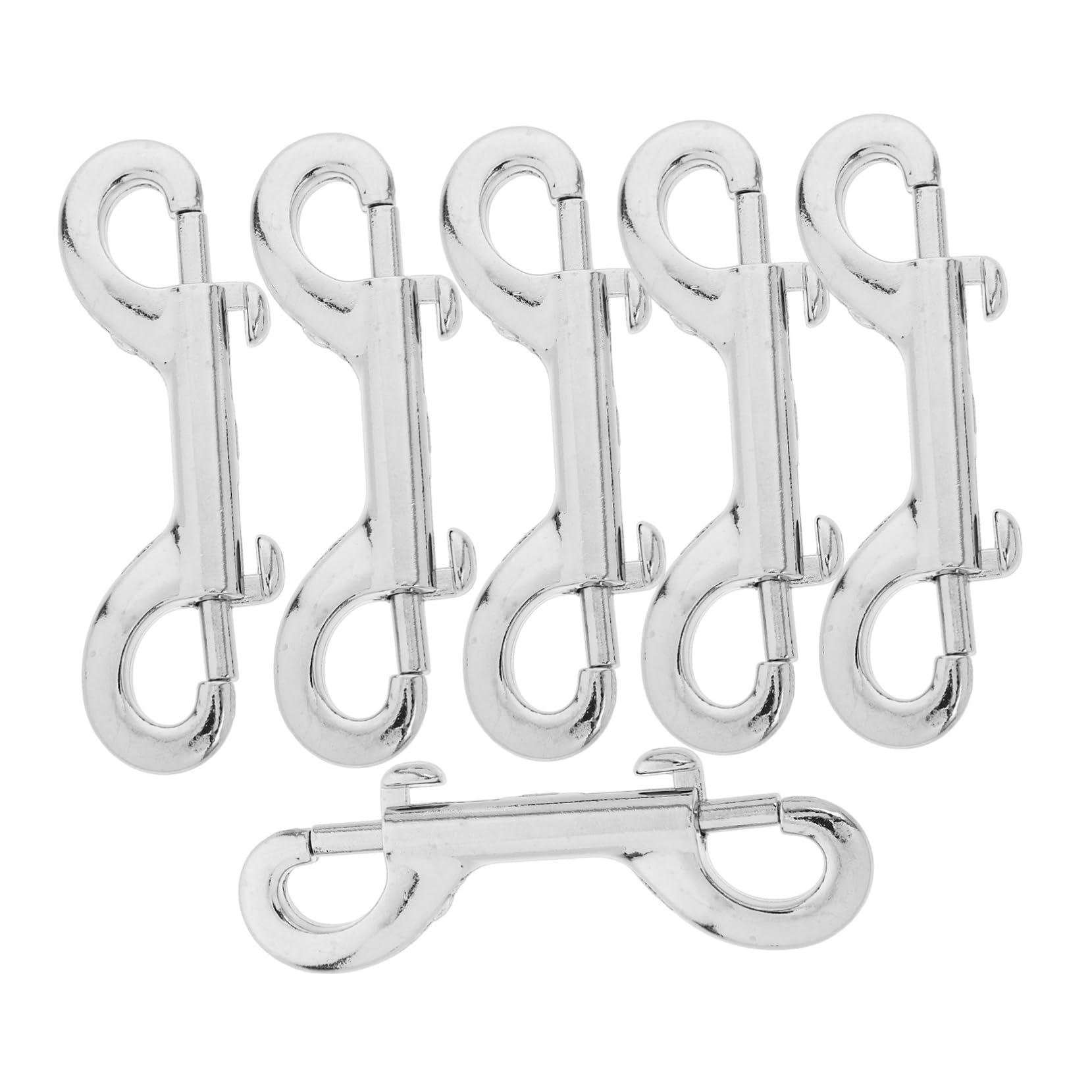 Alipis 6pcs Tow Buckle Double Trigger Clips Dog Leash Clip Luggage Lash Rope Overall Clasp Bolt Snap Hooks Double End Snaps Double Ended Dog Leash Hook Bolt Silver Stainless Steel