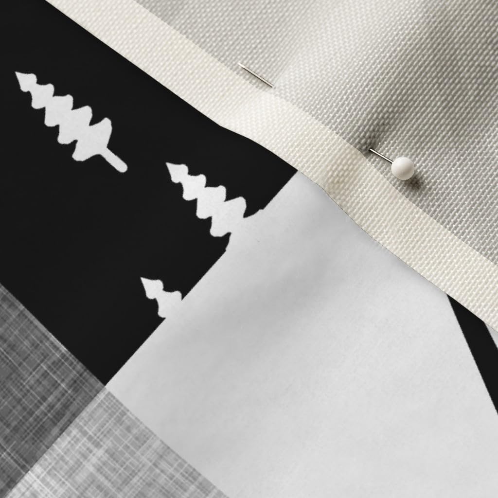 Spoonflower Fabric - Little Man & You Mountains Quilt Top Buffalo Plaid Moose Woodland Kid Printed on Upholstery Velvet Fabric Fat Quarter - Upholstery Home Decor Bottomweight Apparel
