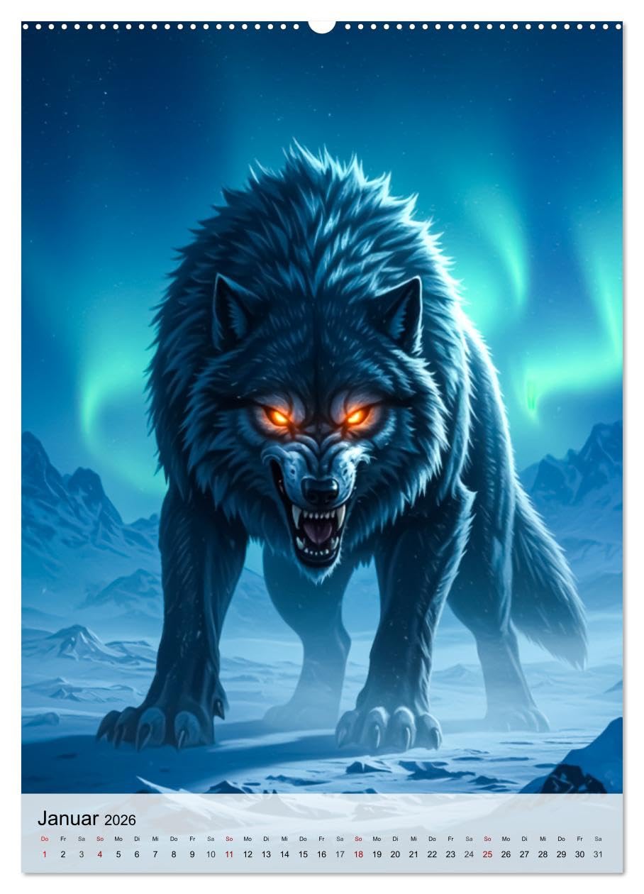 Mythische Bestien – Dunkle Legenden (hochwertiger Premium Wandkalender 2026 DIN A2 hoch), Kunstdruck in Hochglanz: Legendäre Bestien jeden Monat in dunkler Illustration. (CALVENDO Kunst)