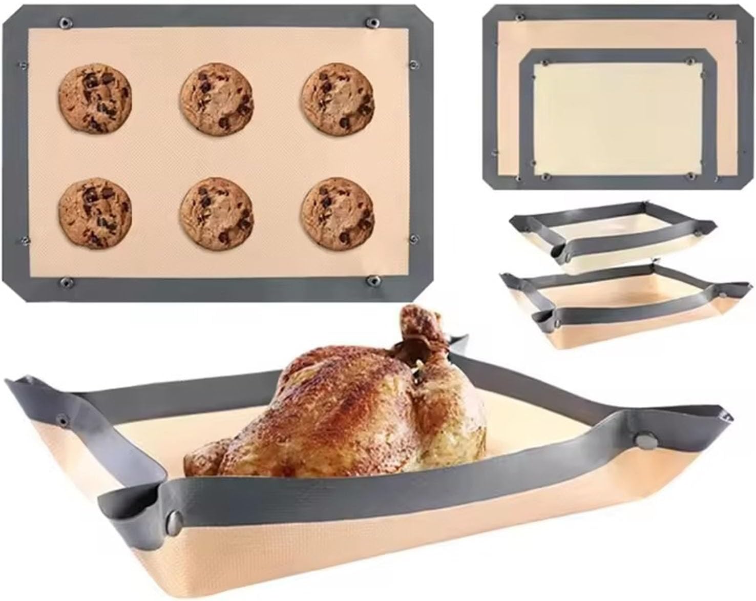 Silicone Oven Mats Nonslip Baking Sheets Heatproof and Mats Perfect for Home and Kitchen Nonstick Oven Liner