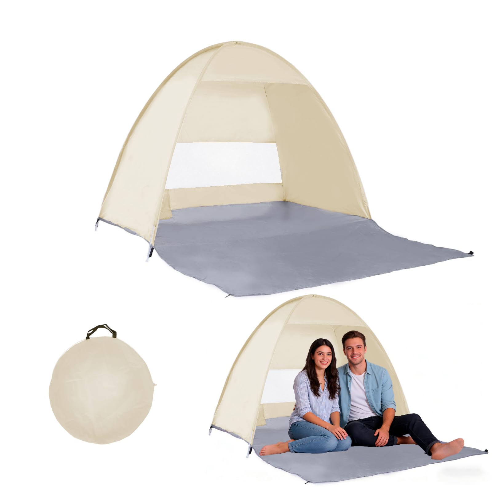 Higoya Pop Up Beach Tent, Lightweight Beach Shelter with UPF 50+ UV Protection, Suitable for 1-2 Person, Easy Set Up, Portable Sun Shade Tent for Beach, Garden, Picnic, Camping, Sand