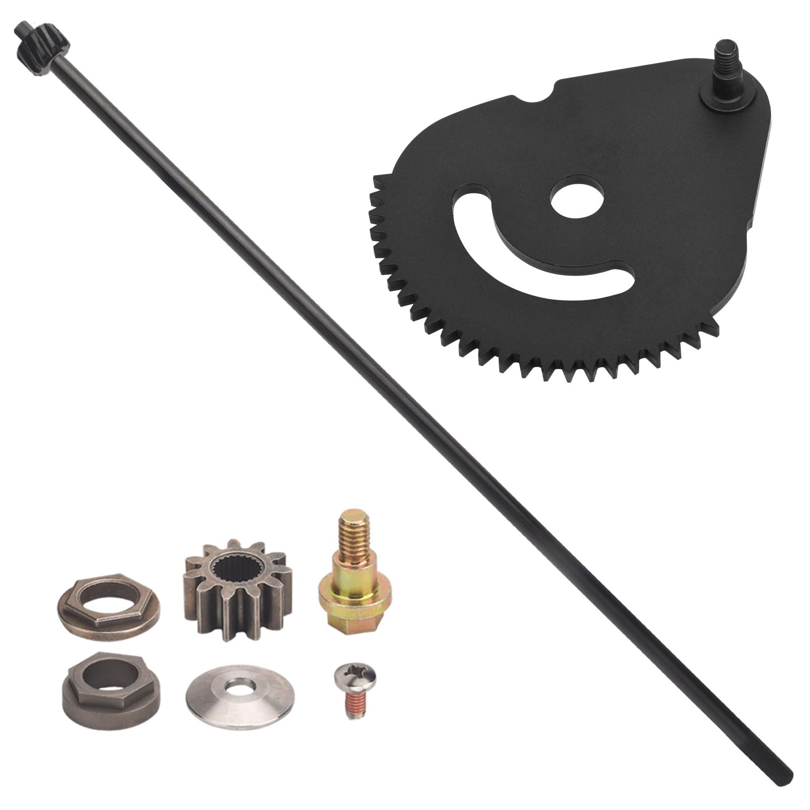 938-05078 5/8 Lenkstangen-Welle/617-04024A Sektorgetriebe (Loch 1,7 cm) / 941-0656A Buchse / 948-0389 Kappschraube für Craftsman MTD Cub-Cadet Rasenmäher 738P07154 738-05 078 6 17-04024