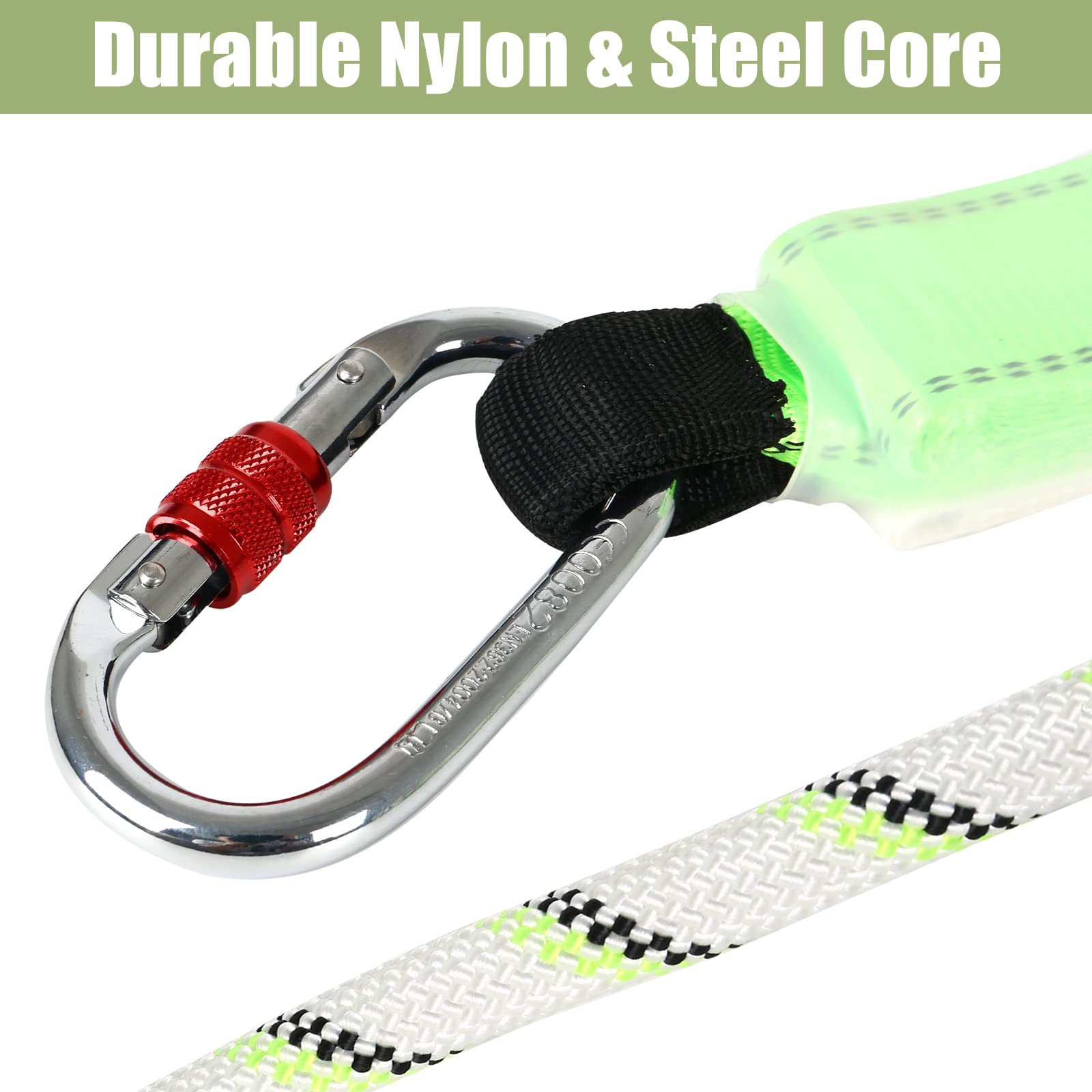 Dispositivo Di Sicurezza Per Altezze Con Cavo Da 10 M - Con Ammortizzatore E Moschettoni, Per Lavori In Quota - Foto 3