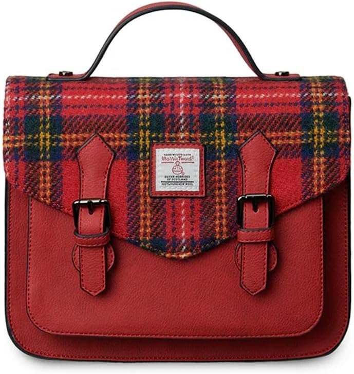 Islander® The Calton Satchel - Ladies Satchel With HARRIS TWEED - Small and Medium (Royal Stewart Tartan, Medium)