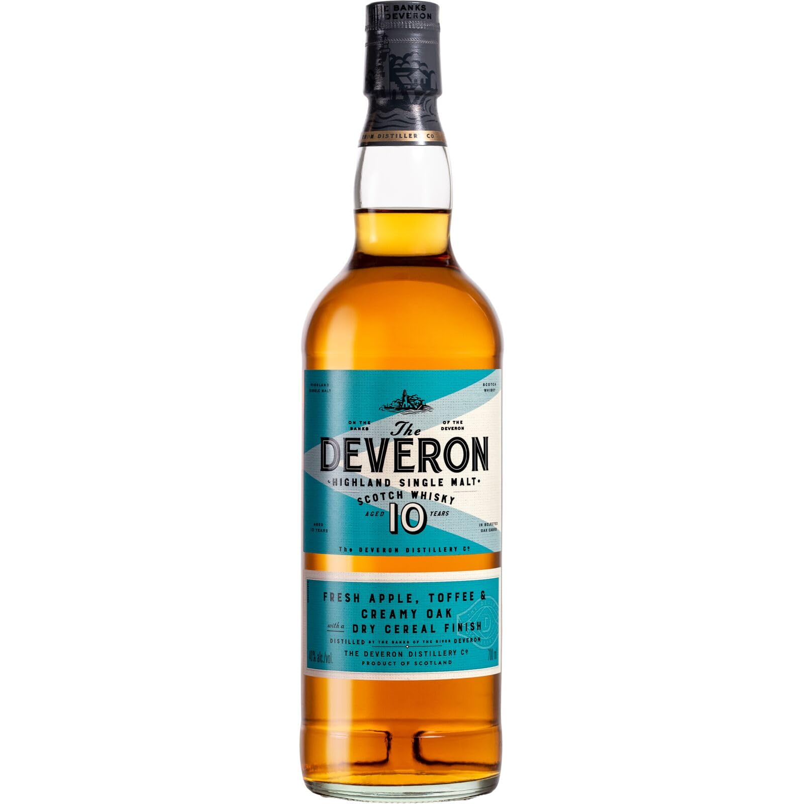 The Deveron 10 Jahre alter Highland Scotch Single Malt Whisky, 40% Vol., 700 ml, Noten von frischen Äpfeln, Karamell & cremiger Eiche, im Eichenfass gereift, ideal als Geschenk, 70 cl