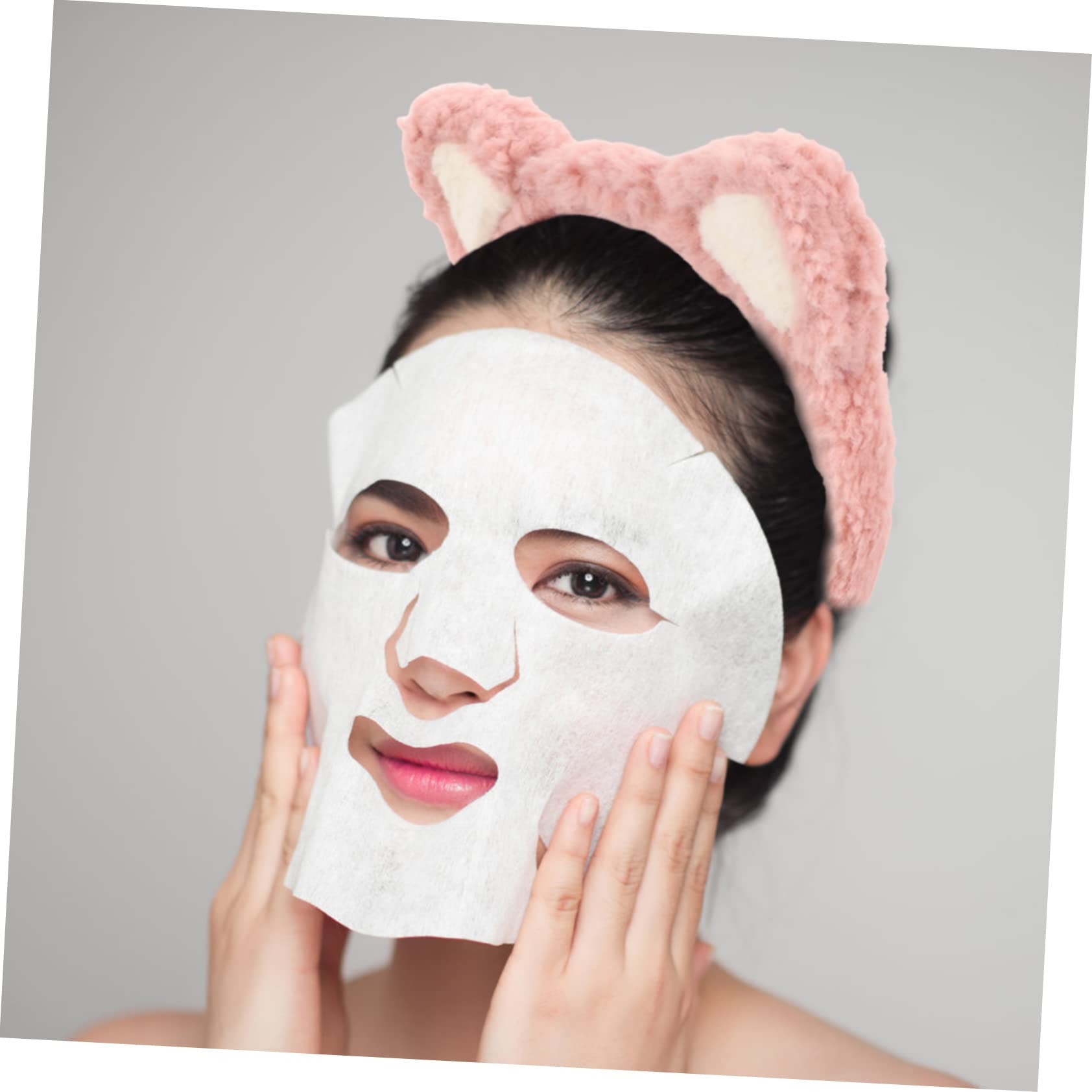 Healeved 12piezas Diademas De Maquillaje Orejas De Gato Para Cuidado Facial Bandas De Lavado De Cara Para Mujeres Diseño y Elástico Oscuro