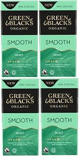 Green & Black's Organic Smooth Mint Chocolate 90G (Pack of 4) Luxury Chocolate Collections