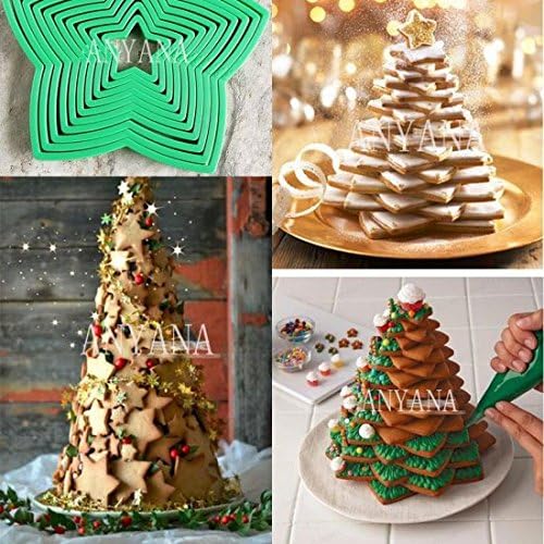 Miniatura 7 de Anyana plástico 10 unids set 3D Gingerbread Star Navidad decoración fondant donut Cookie nesting cutters kit galleta pastelería molde para árbol de