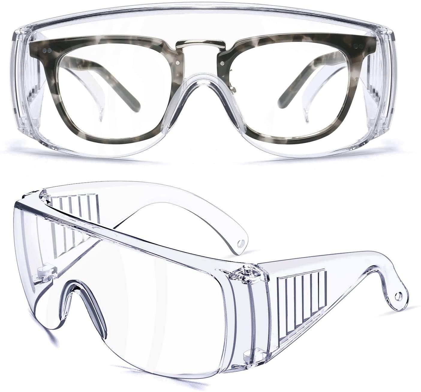 Protective Eyewear Safety Clear Anti-fog/Anti-Scratch Glasses over Prescription Glasses Great For Lab, Chemistry, Medical, Construction Work Place With Transparent Frame (B0DDTVJKCN) Amazon Price History, Amazon Price Tracker