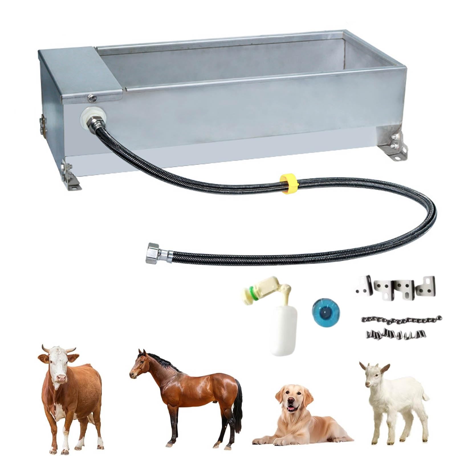 Bebedero AutomáTico para Ganado,Bebedero de Acero Inoxidable con VáLvula de Flotador Ajustable de 1/2 Pulgada,Bebedero de Ganado de Acero Inoxidable,para Cerdos,Bovinos,Ovinos,Equinos y Otros Animales