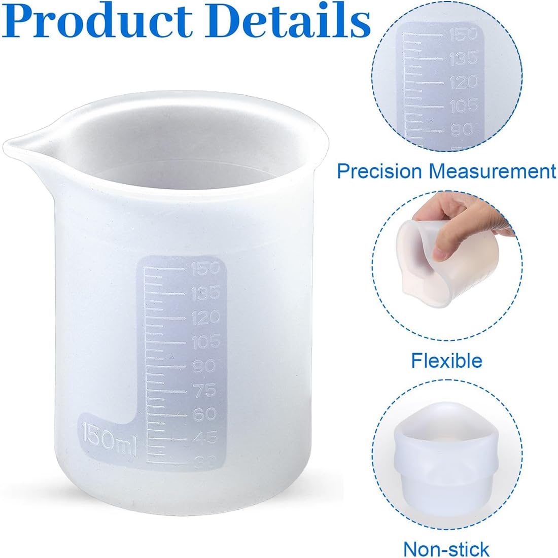 2 Pezzi Misurino per Bucato, 150 ml Silicone Misurini Liquidi Riutilizzabile Misurino per Detersivo per Bucato, Niente più Disordine o Perdite per la Casa Dormitorio