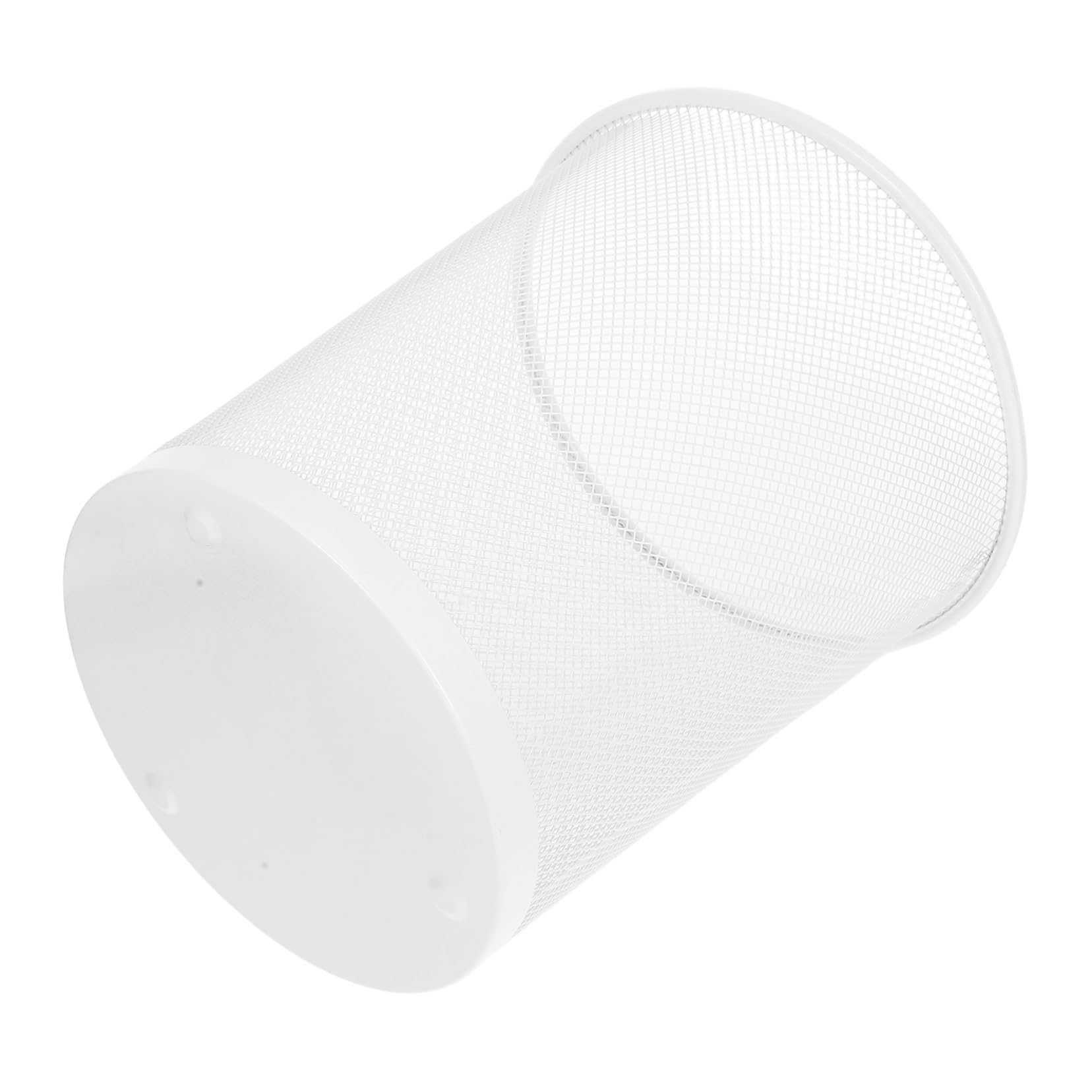LABRIMP Cestino Gettacarte Rotondo in Ferro a Rete Fine Bianco | Capacità Ampia, Uso Versatile in Ufficio e Soggiorno, Design Semplice ed Elegante