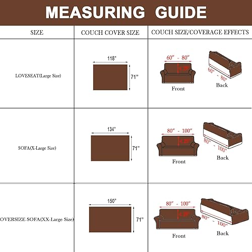Miniatura 125 de HANDONTIME fundas de sofá beige para sofá, fundas boho de jacquard y corduroy para perros, funda de sofá de felpilla para perros, protector suave