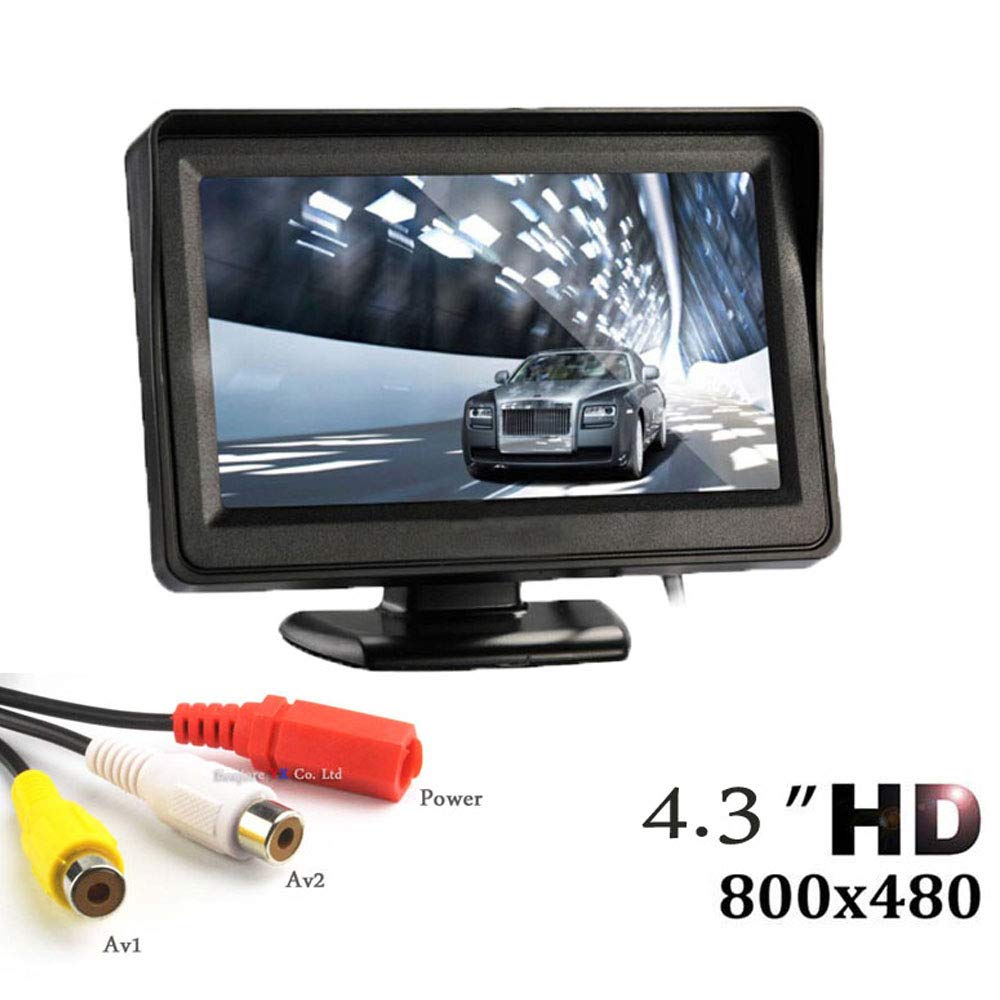 Schermo mini RCA da 4,3 pollici Digital TFT LCD 800 * 480 Parcheggio nel cruscotto Sistema di assistenza al parcheggio Schermo 2 RCA per auto