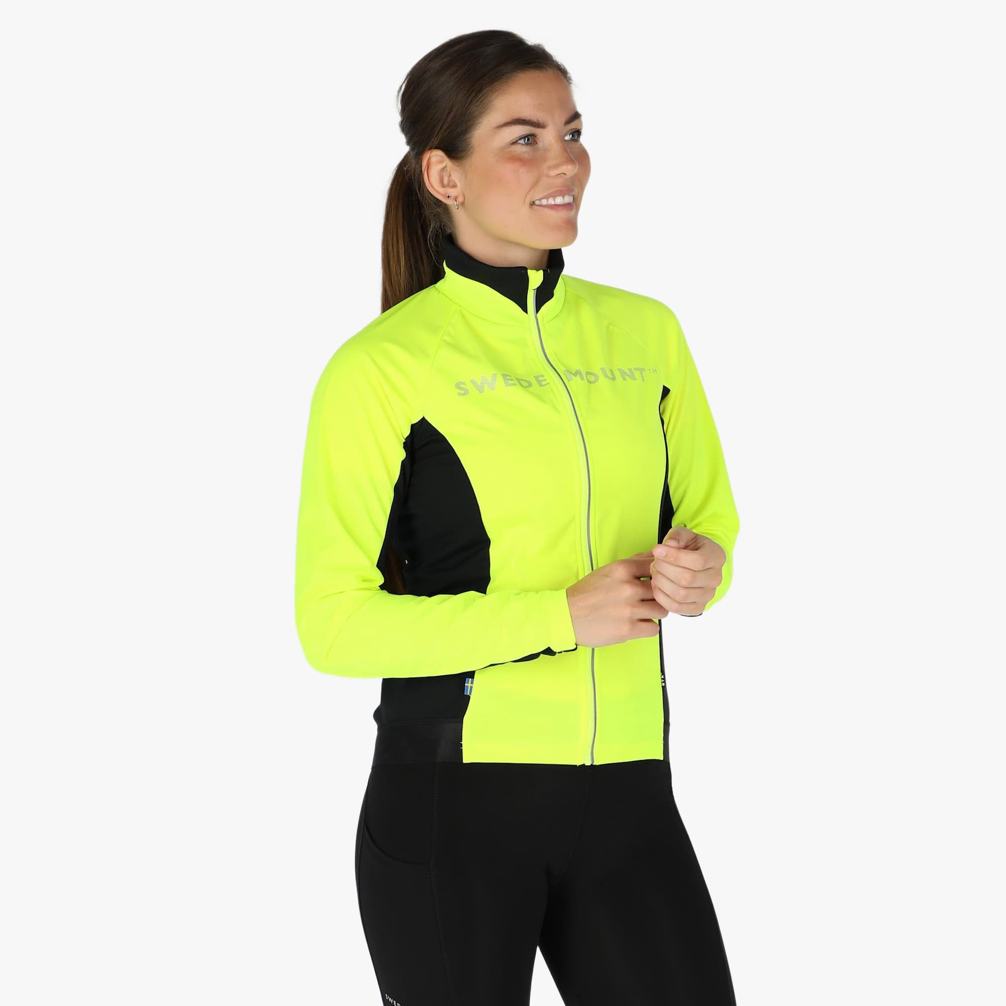 Swedemount Giro 3L Damen Radjacke Wasserdicht und Winddicht Technisch mit Rückentaschen für Rennradfahren