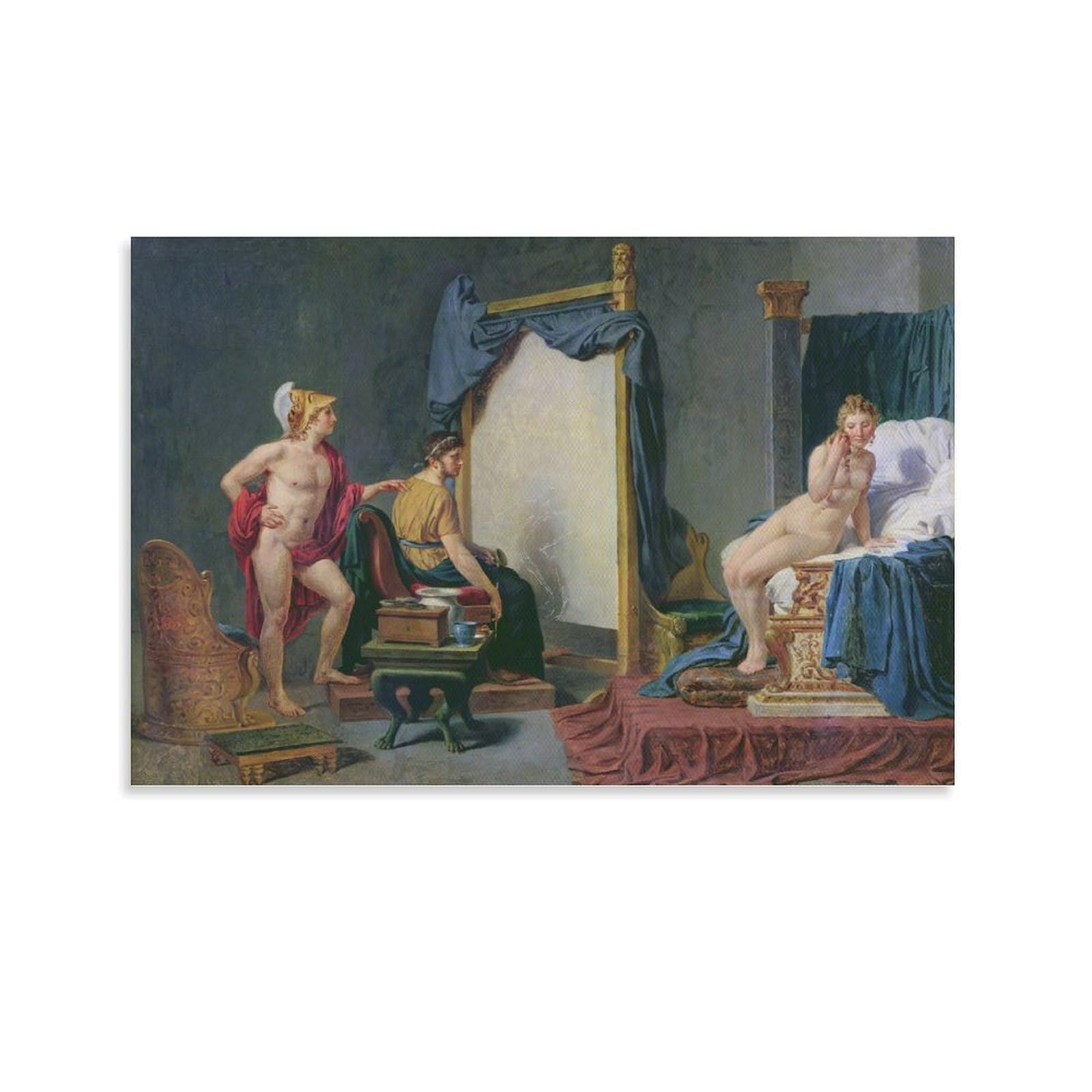 Apelles Painting Campaspe in The Presence of Alexander The Great by Jacques Louis David Wall Art Prints Poster Home Decor Poster Wall Art Hanging Picture Print Decorative Painting Posters 16x24inch(40