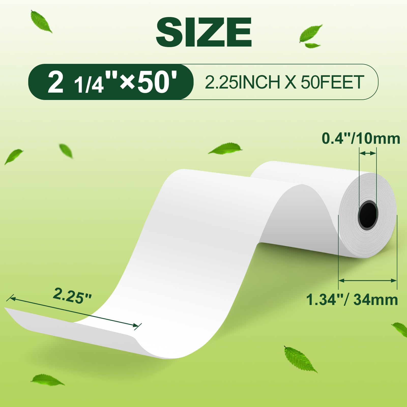 TUXIYA Thermopapier-Rollen, 12 Rollen Thermodruckerpapier, BPA-freie Thermopapierrollen, passend für alle 58 mm Thermo-POS-Drucker, hochwertige Quittungspapierrollen, 6,4 x 15,7 m, 12 Rollen