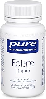 Pure Encapsulations - Folate 1000 - Hypoallergenic Supplement with Metafolin L-5-MTHF - 90 Vegetable Capsules